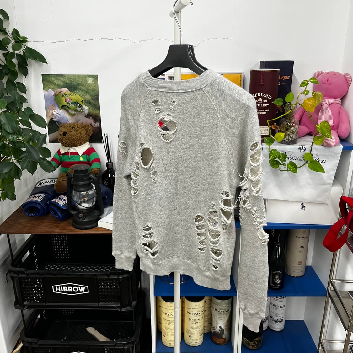 R13 알써틴 디스트레스드 사이드집업 스웻셔츠 XS 상품이미지8