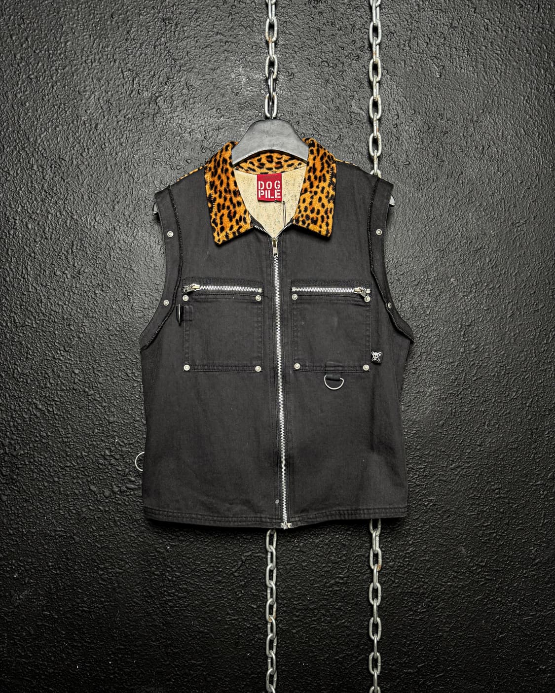 Black & Leopard Zip Vest 상품이미지7