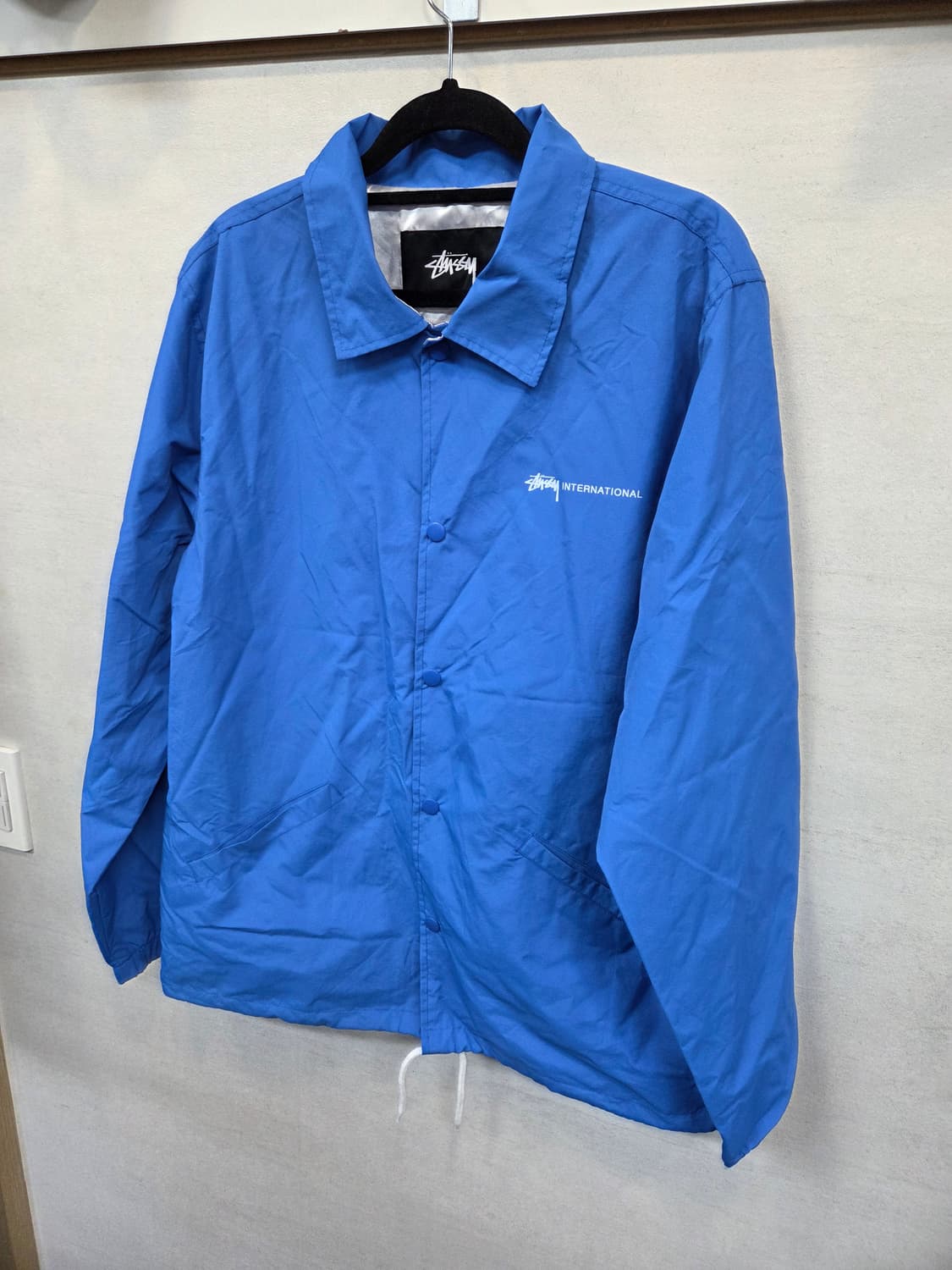 스투시 인터내셔날 하운드체크 레터링 로고 코치자켓 대략 L 상품이미지7