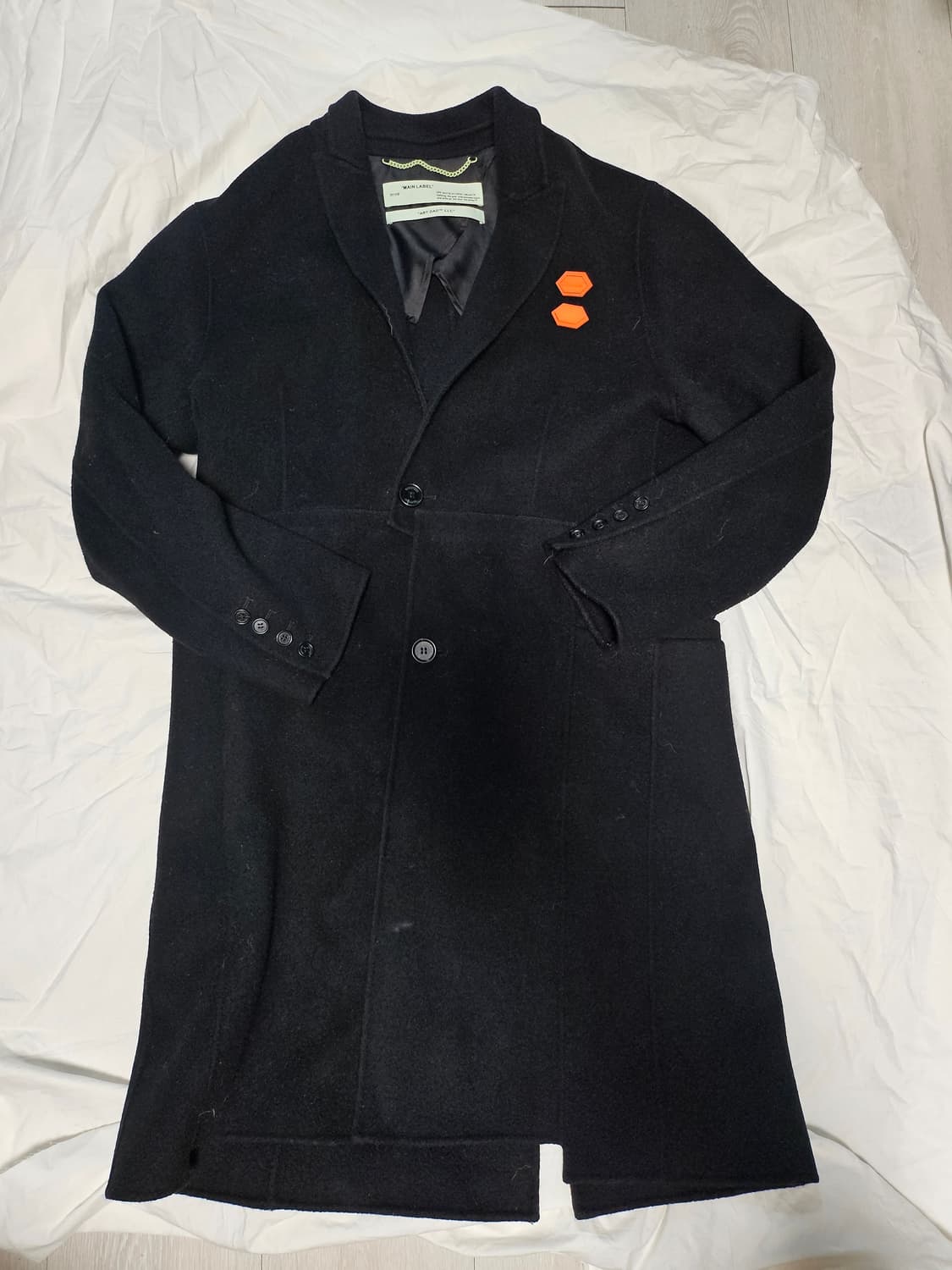 오프화이트 17fw 버질 아블로 패치 울코트 XL 상품이미지1