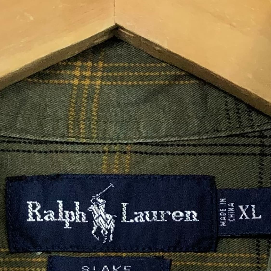 Xxl 폴로 체크 카키코튼 셔츠 상품이미지3