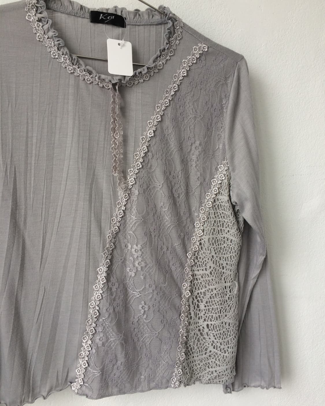 Lace layer trimming high neck sleeve 상품이미지4