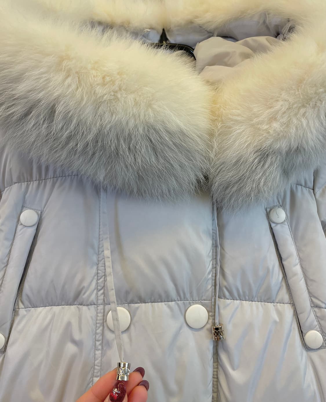 수입 폭스퍼 롱패딩:) 화이트실버패딩 희귀템 여성롱패딩롱다운 상품이미지3
