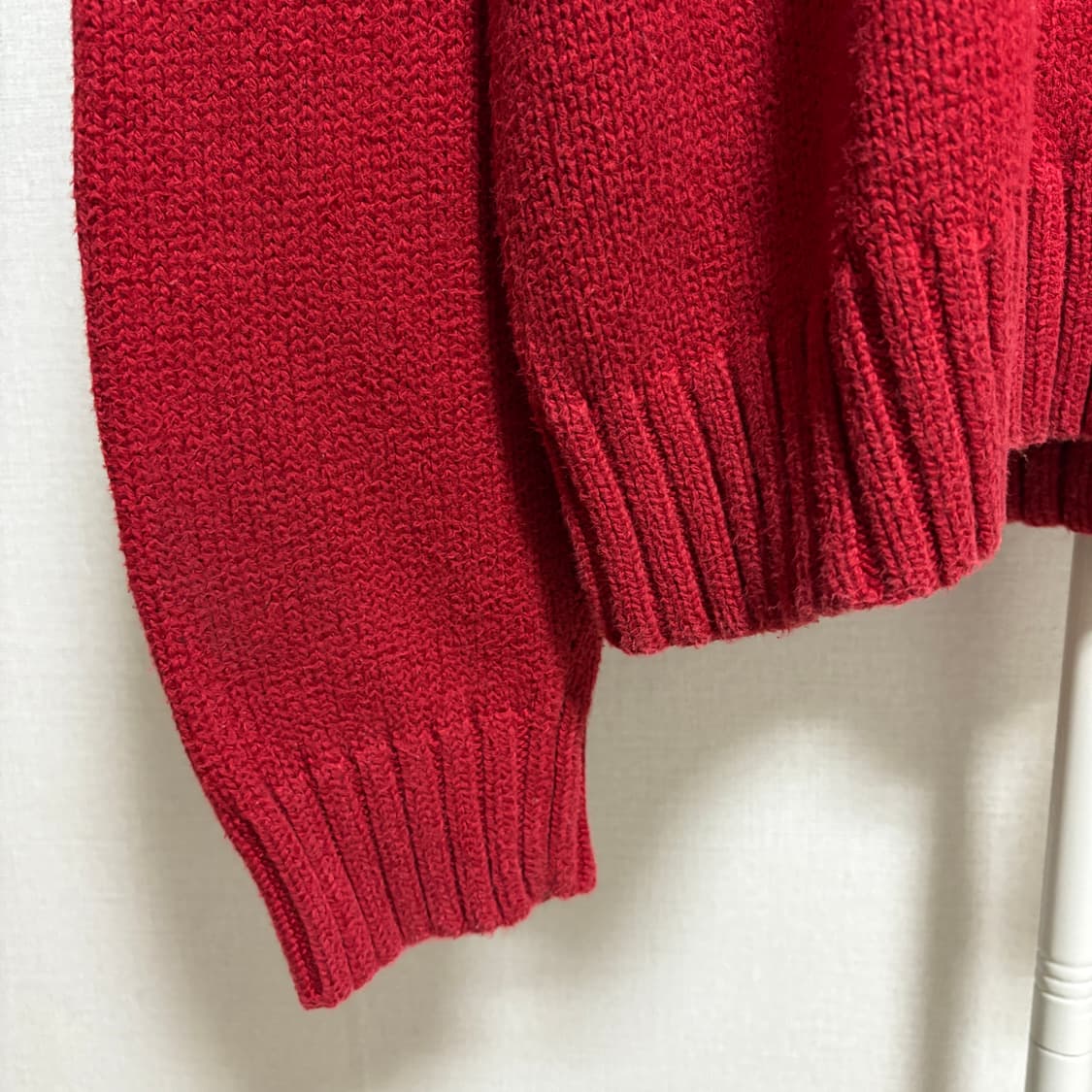 폴로 랄프로렌 코튼 반집업 니트 / 레드, L 상품이미지7