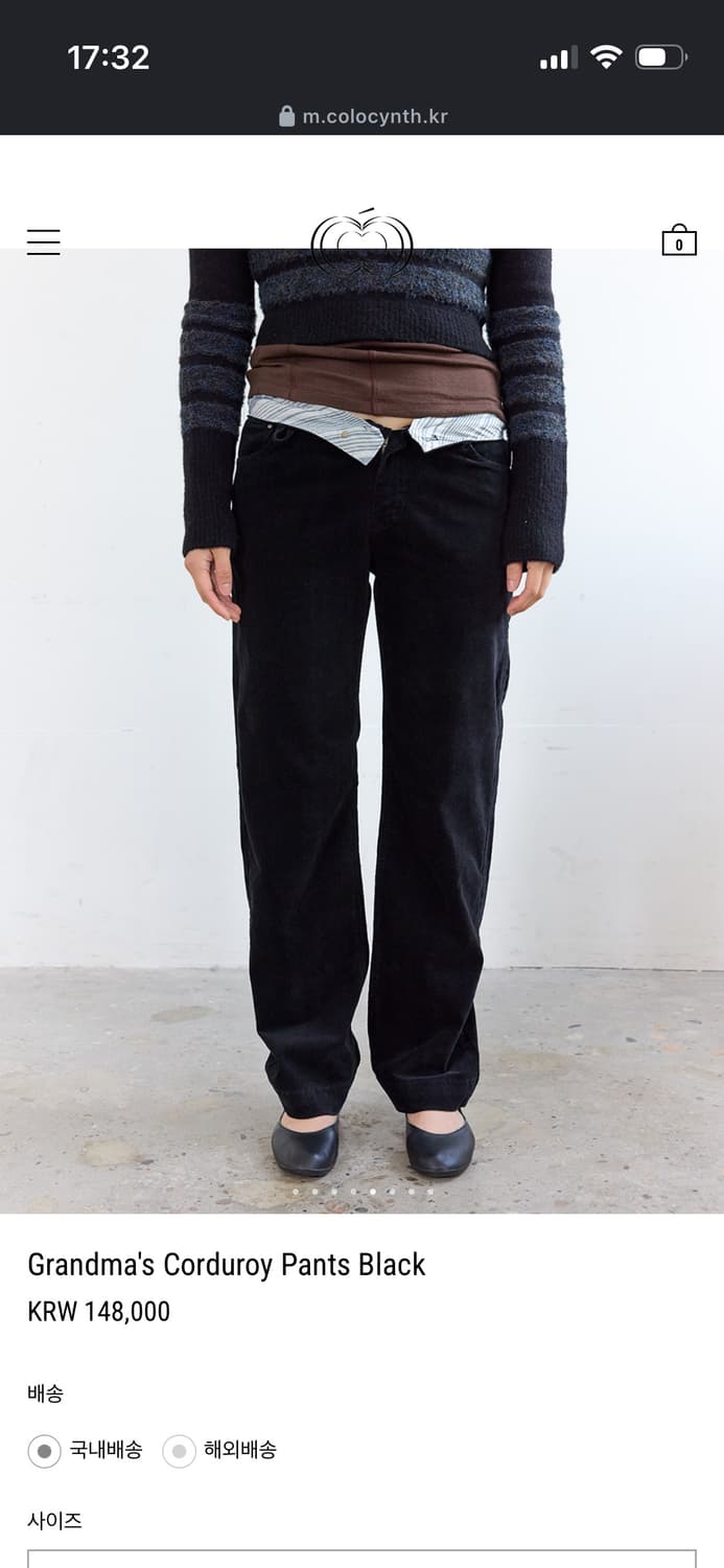 콜로신스 Grandma's Corduroy Pants Black 상품이미지1