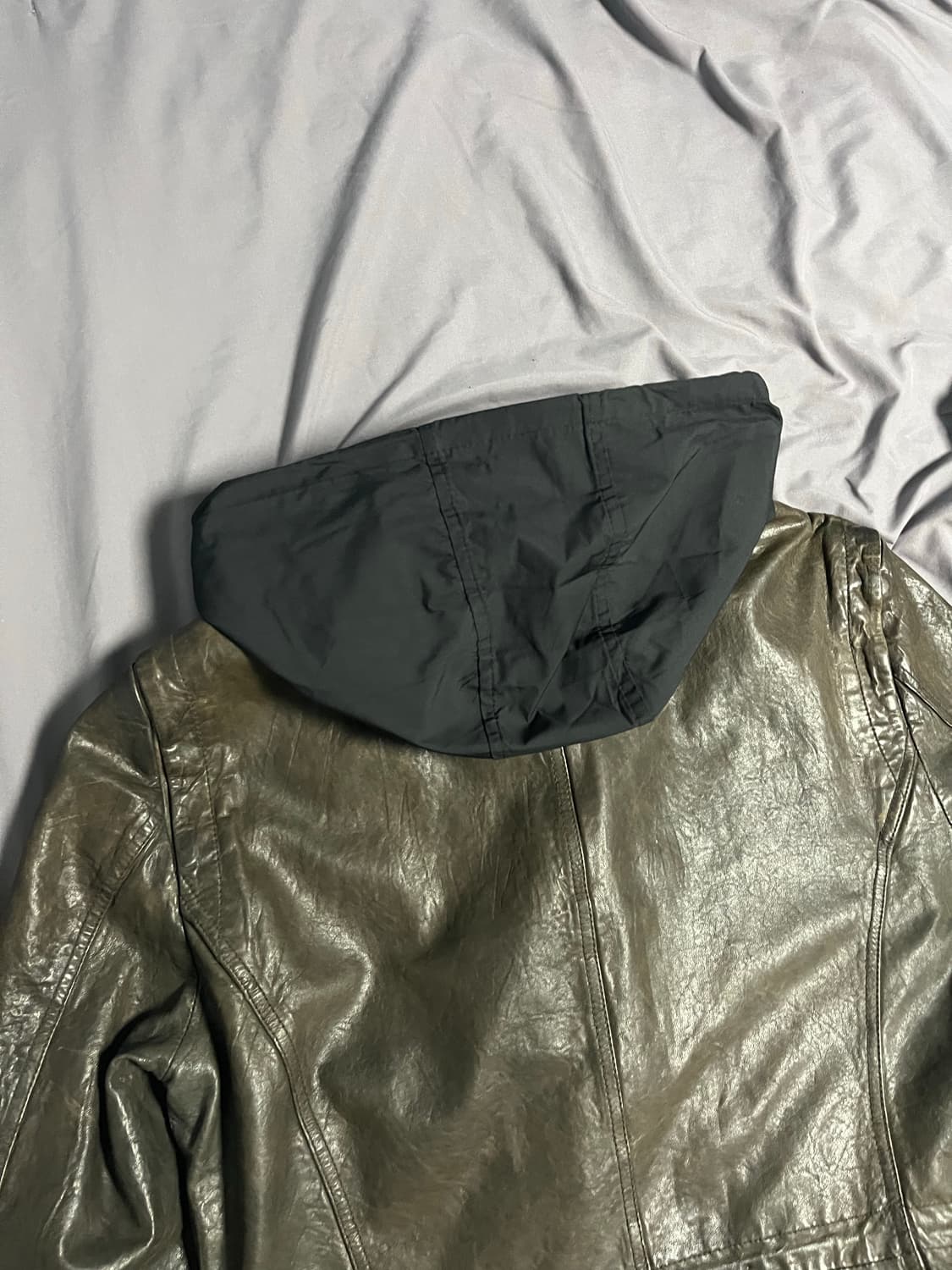 솔리드옴므 히든 후드 램스킨 가죽 자켓 다크 브라운 XL 상품이미지7