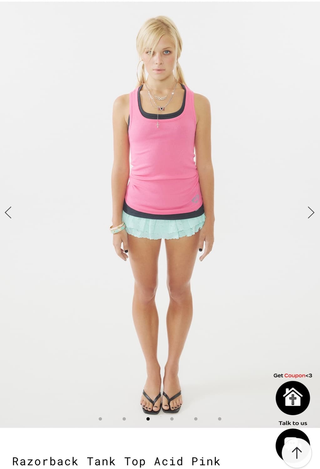 Razorback Tank Top Acid Pink 스컬프터 나시  상품이미지1