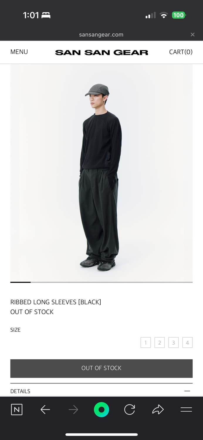 산산기어 Ribbed 롱슬리브 블랙 상품이미지2