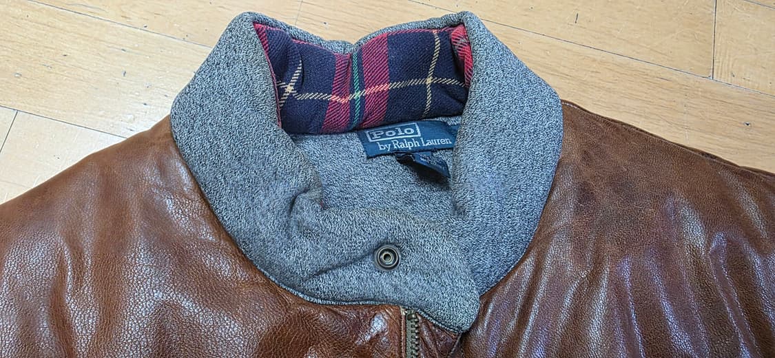 폴로 랄프로렌 빈티지 사슴가죽 패치 패딩 조끼 xl 상품이미지4