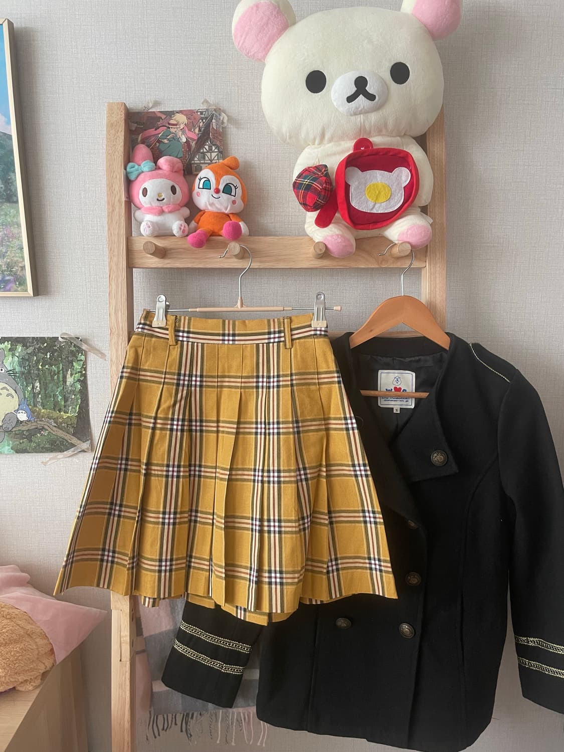 모리걸 빈티지 캐캐체 아무 코디 set 💛🖤✨ 상품이미지6