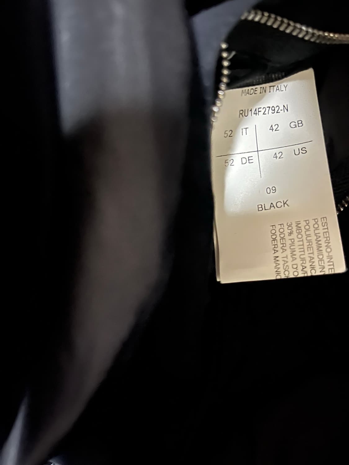 릭오웬스 사선집업 구스다운 숏 패딩 상품이미지4