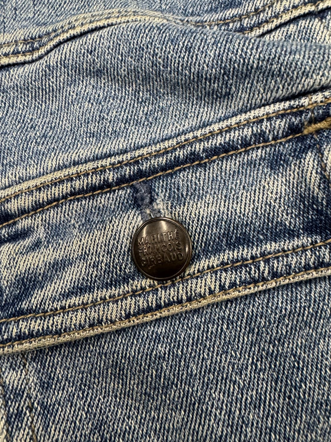 마리떼 프랑소와 저버 빈티지 여성 y2k 데미지 연청 데님자켓 상품이미지4