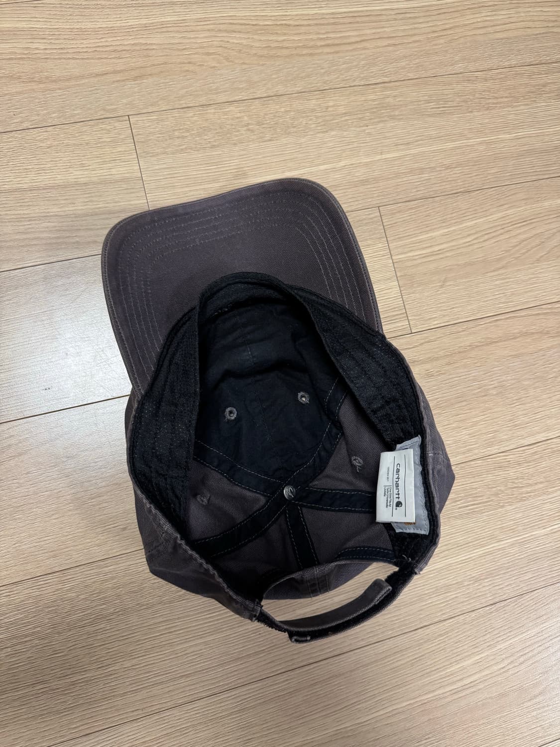 칼하트 캔버스 레더 패치 캡 다크브라운 상품이미지2