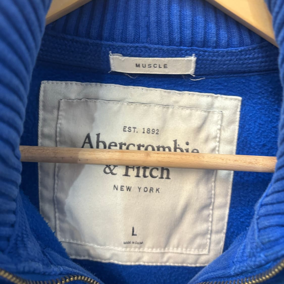 아베크롬비 y2k 빈티지 블루 헤비웨이트 후드집업 L 상품이미지6