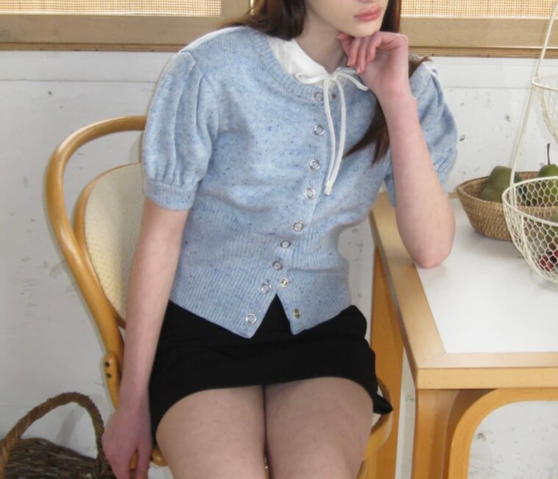 레터프롬문 코니 더스트 하프 가디건 (스카이블루) 상품이미지1