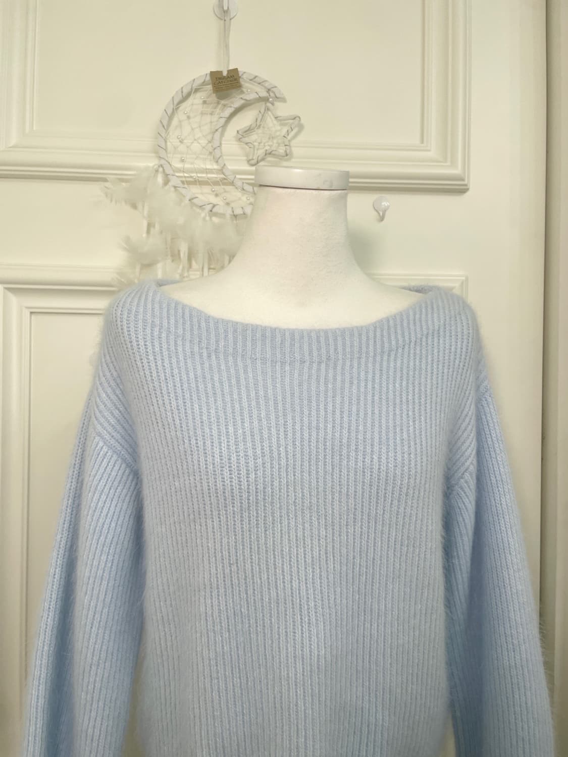 ROPE sky blue off-shoulder angora sweate 상품이미지5