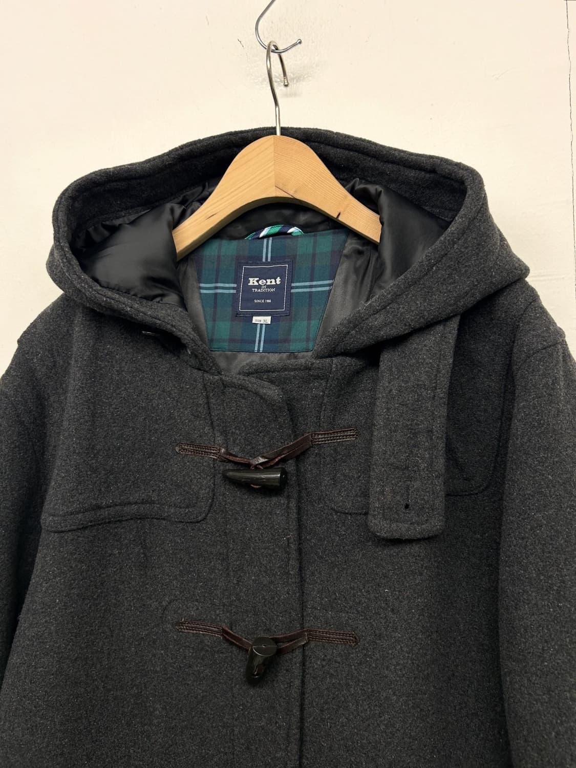 Kent 차콜 그레이 멜톤울 더플코트 상품이미지2