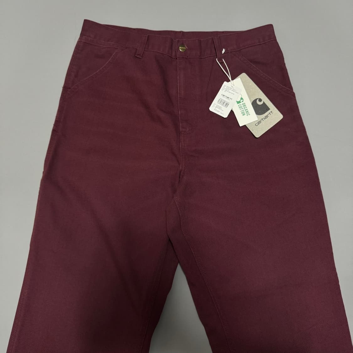 칼하트(Carhartt) 버건디컬러 캔버스 싱글니 팬츠 상품이미지7