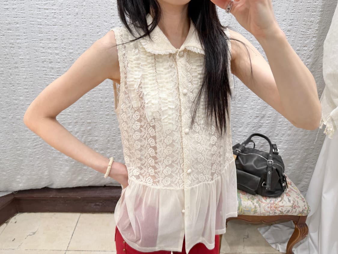 ivory frill lace blouse 상품이미지5