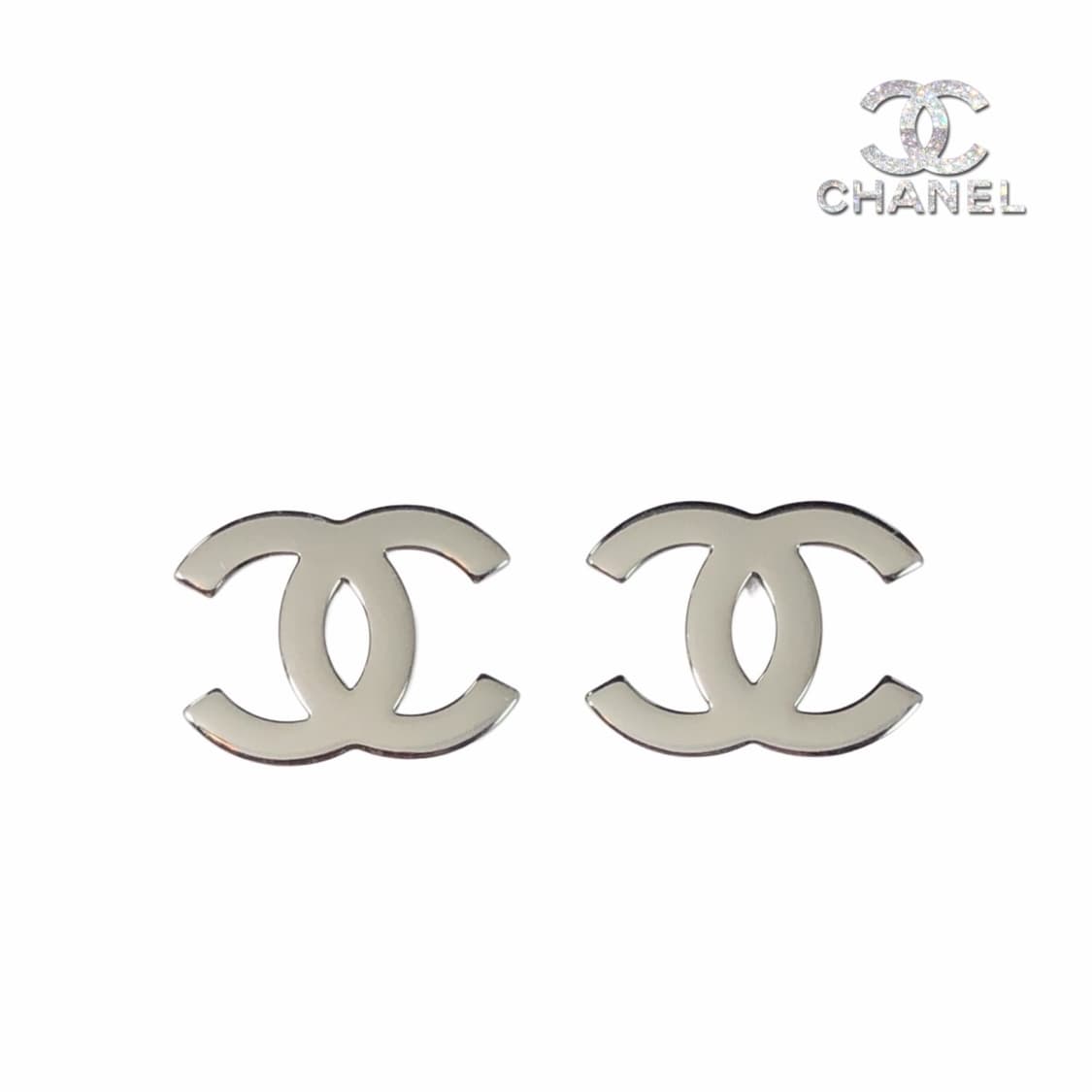 샤넬 심플 실버 이어링 상품이미지1