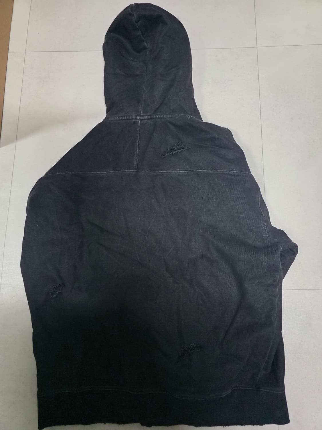 소버먼트 980G 코티드 디스트레스드 후드 다크 챠콜 L사이즈 상품이미지3