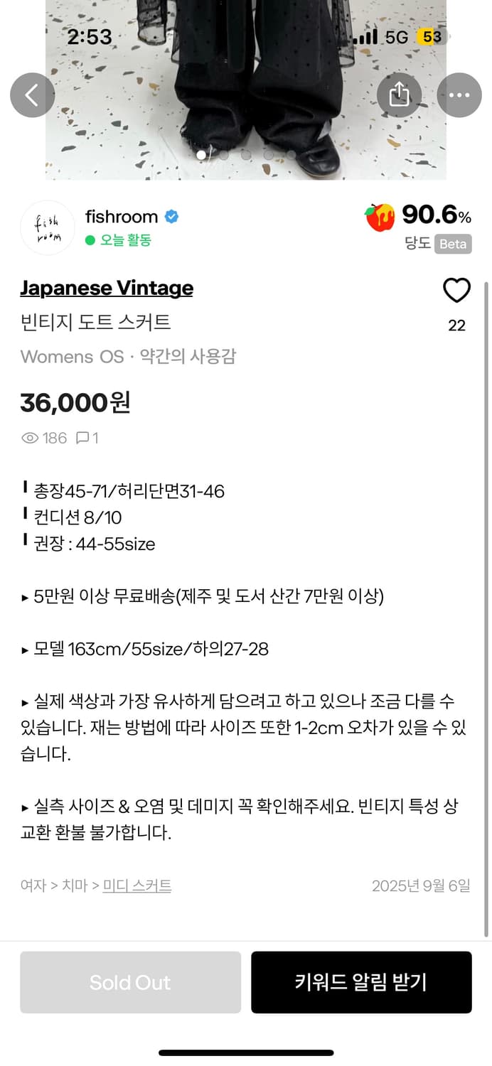 빈티지 도트 스커트 상품이미지3