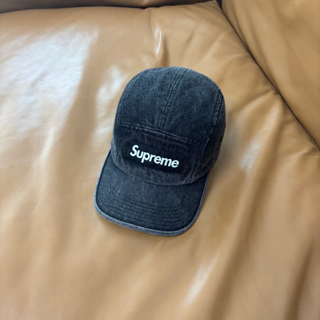 슈프림 캠프캡 모자 박스로고 23ss 데님 블랙 상품이미지1