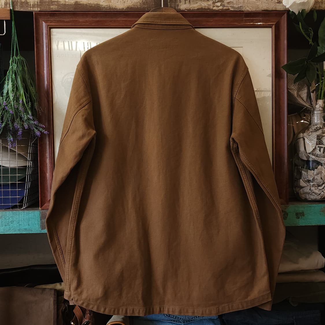 90s 밀스펙 캔버스 자켓 헌팅 초어자켓 브라운 L 상품이미지3