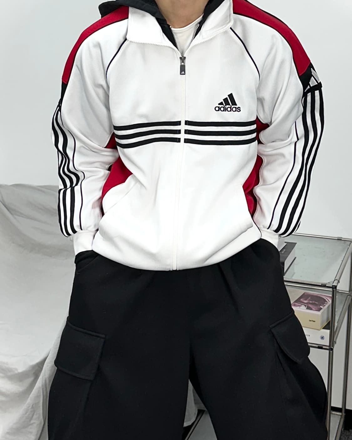 아디다스 90s 화이트 레드 트랙탑 져지 상품이미지1