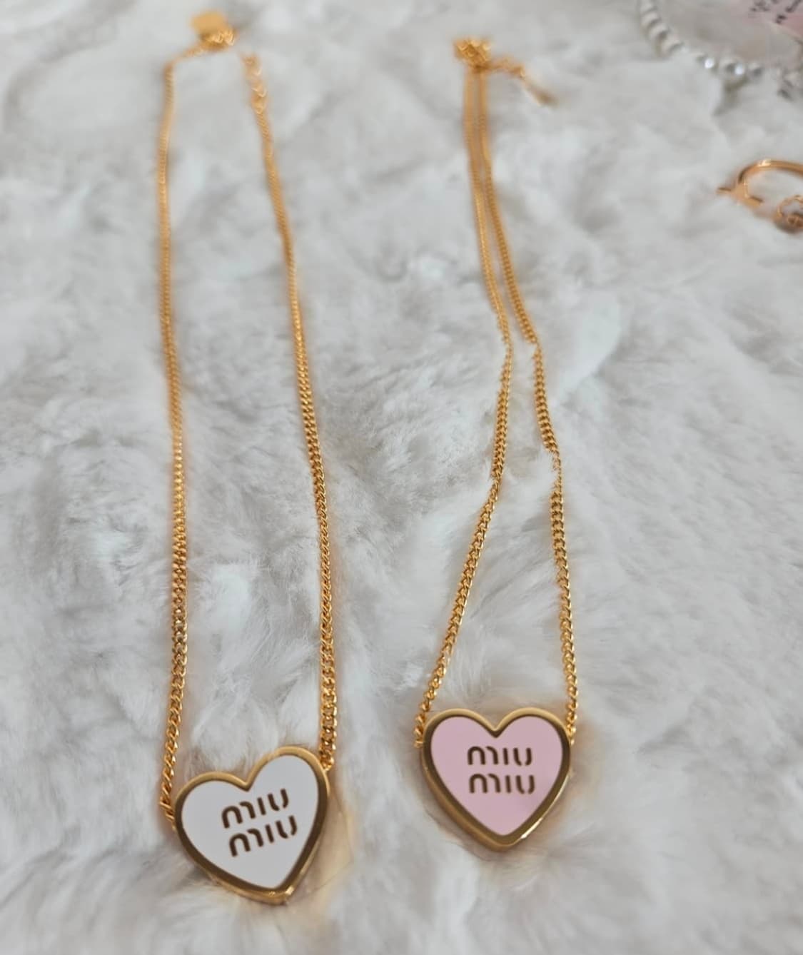 미우미우 에나멜 하트 펜던트 목걸이 골핑 상품이미지1