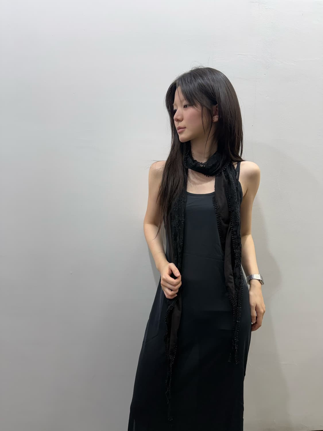 블랙피스나우 블랙 로즈 코사주 스카프 상품이미지7