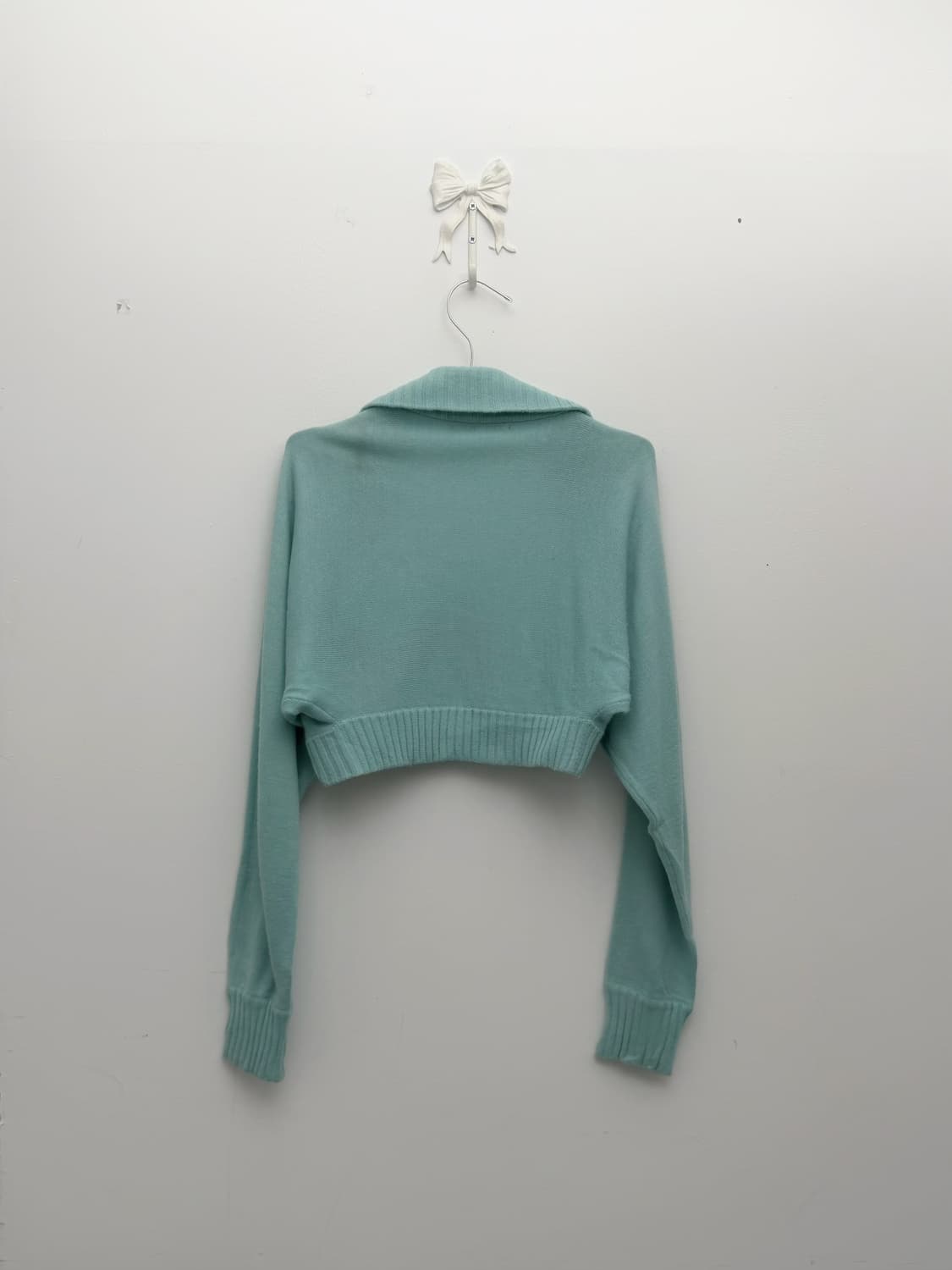 민트 울 크롭 볼레로 상품이미지5