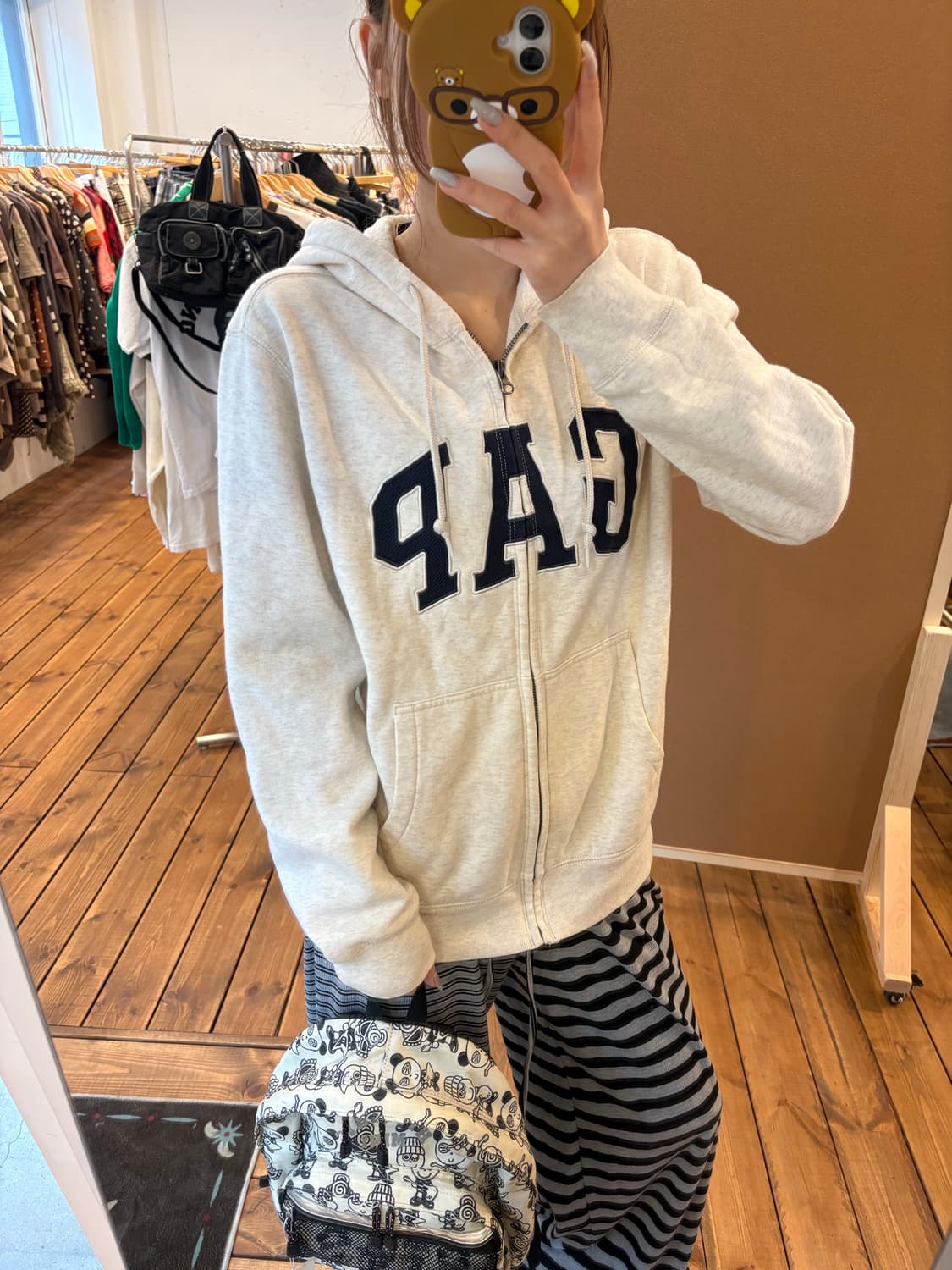 갭 오트밀 후드집업 상품이미지1