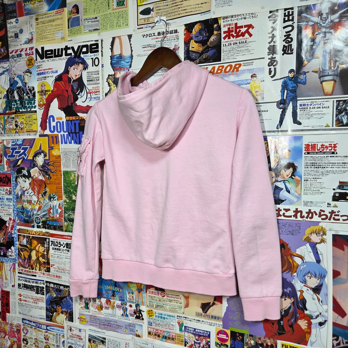 JPN 펑크 멀티포켓 핑크 후드집업 상품이미지5