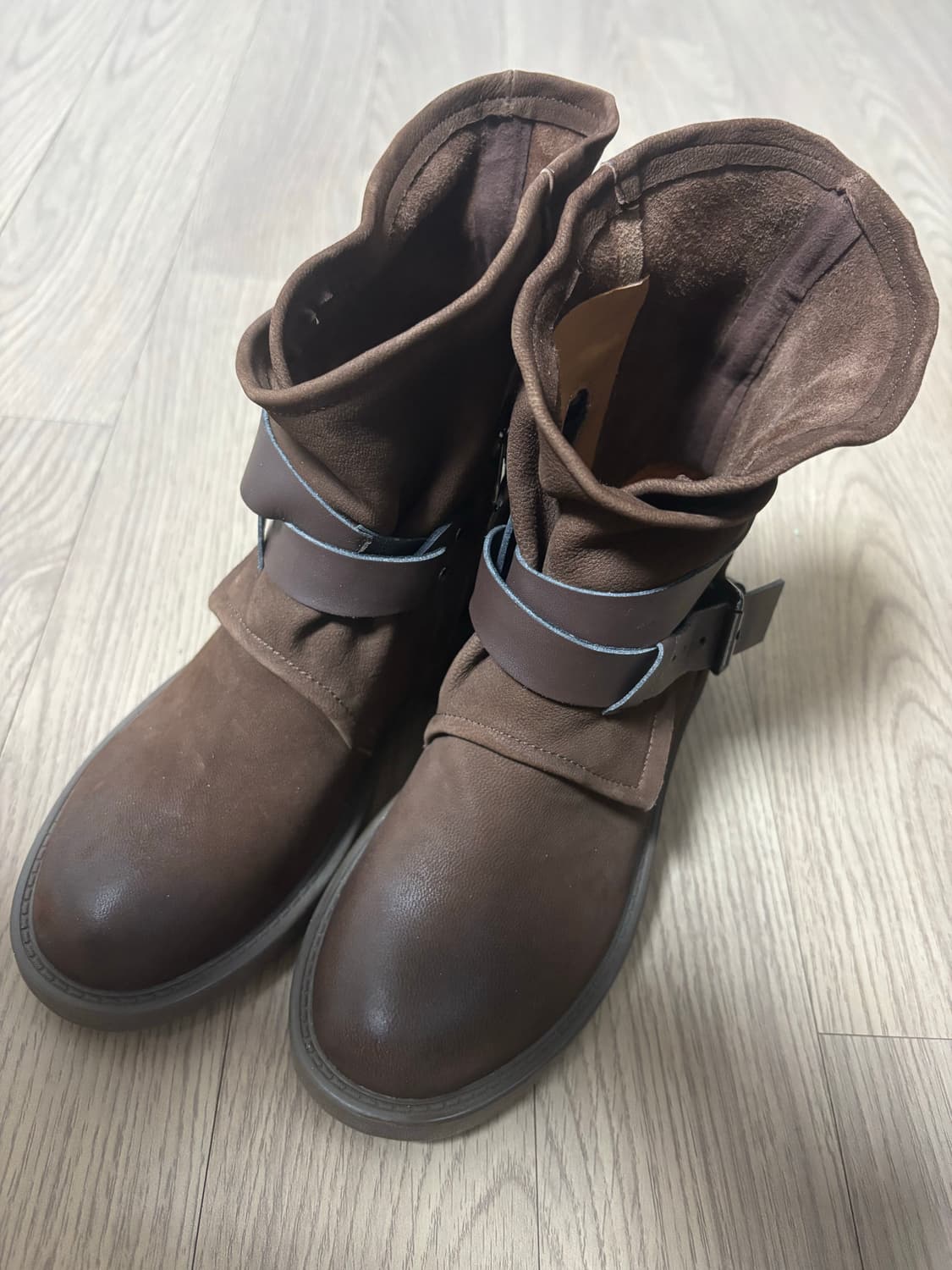 미착용 가죽 미들부츠 y2k 230(225추천) 상품이미지1