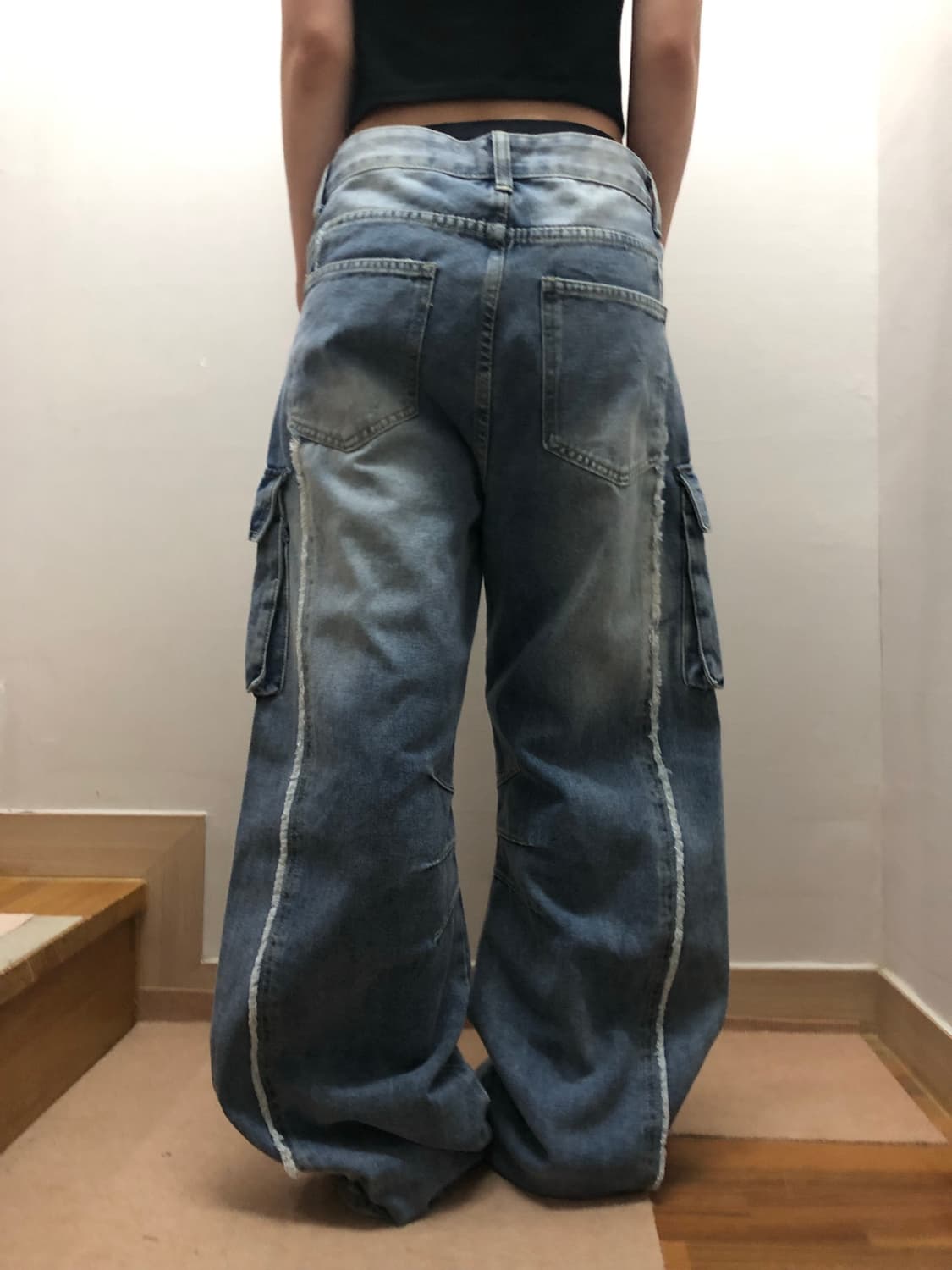 빈티지 데님 카고 팬츠 상품이미지7