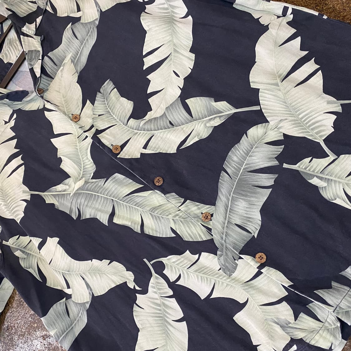 빈티지 셔츠 남방 네이비 야자수 상품이미지3