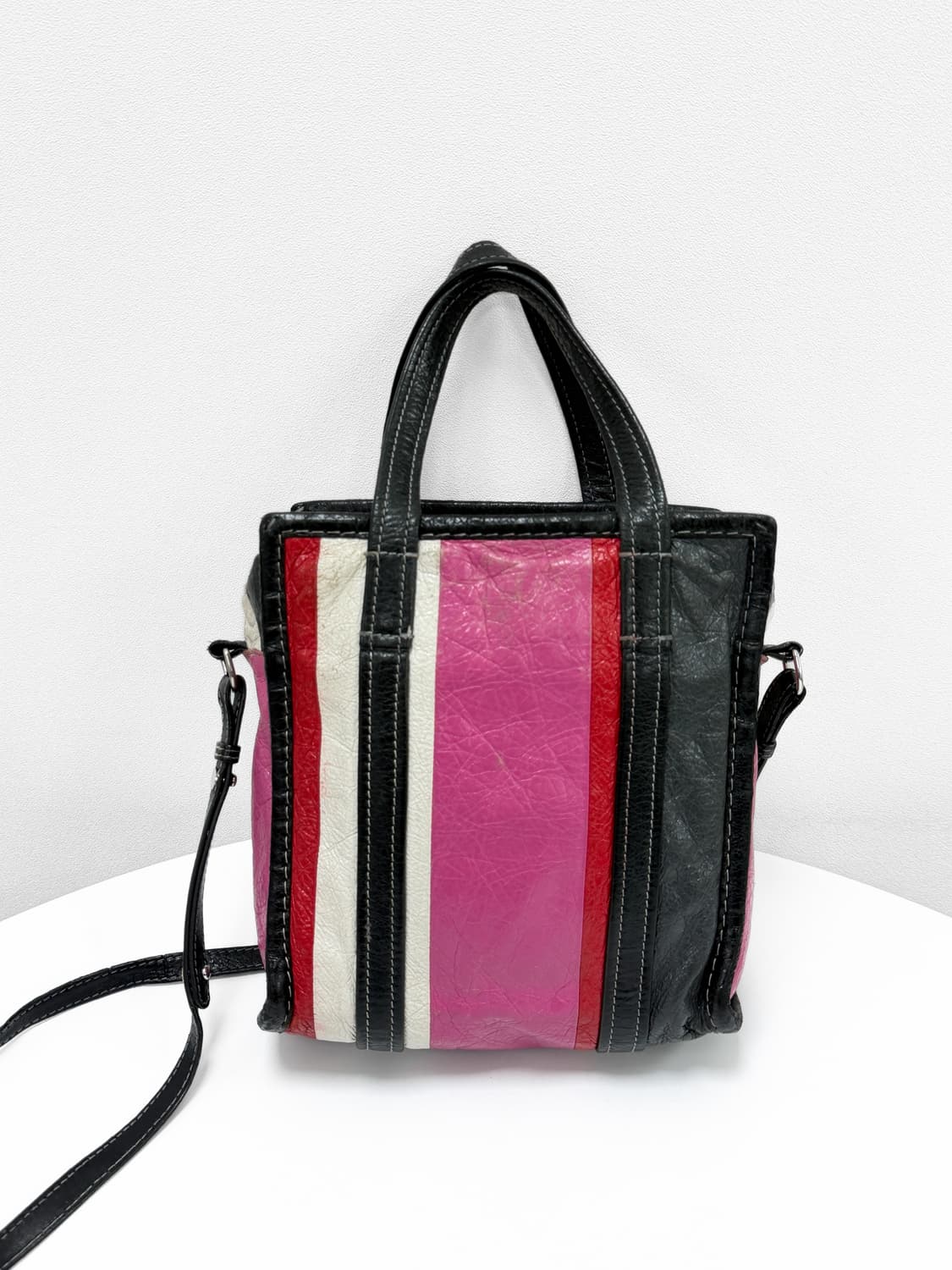 발렌시아가 스트라이프 바자 토트백  상품이미지3