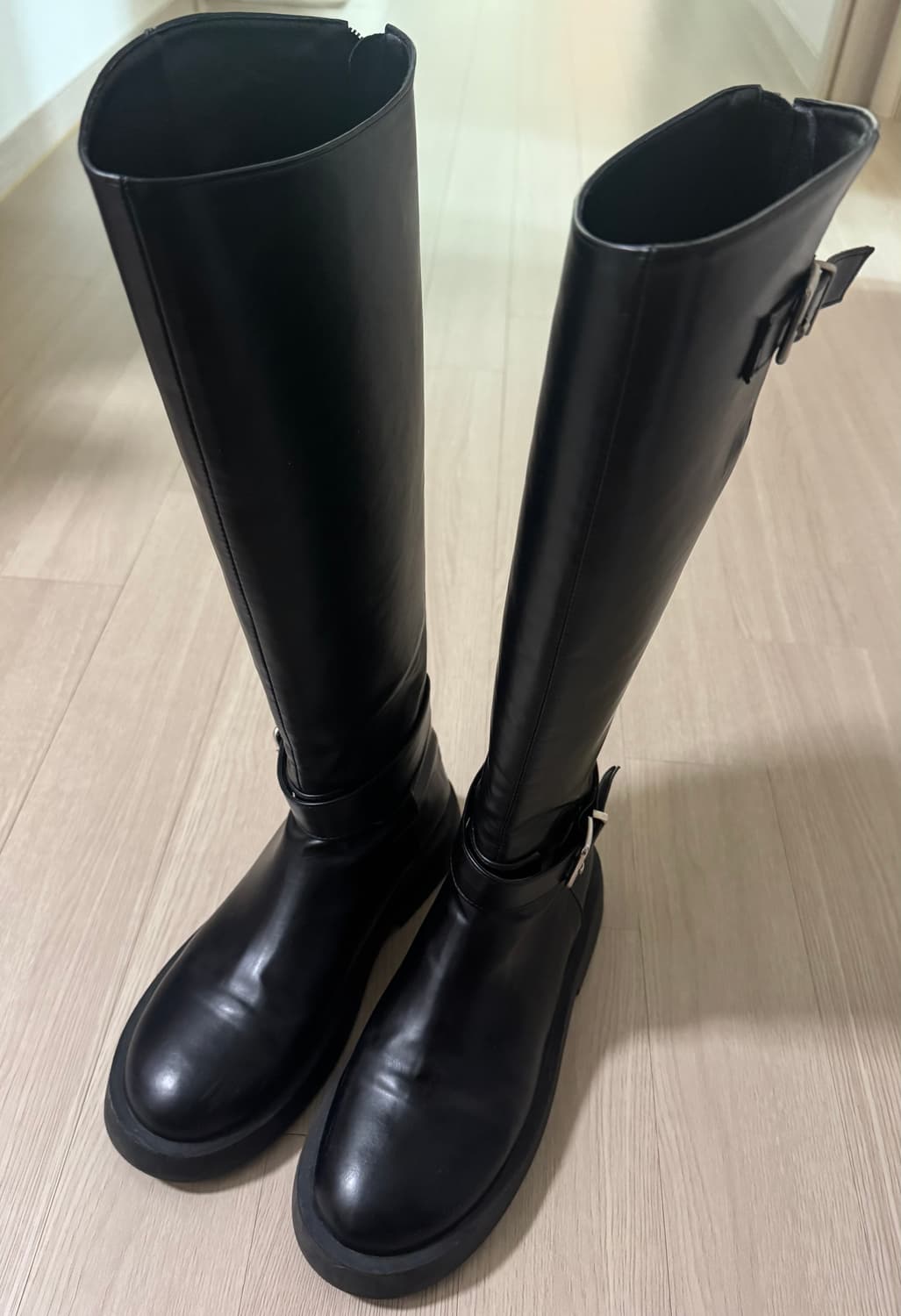 솔트앤초콜릿 라운드 토 라이더 플랫 롱부츠 240 상품이미지5