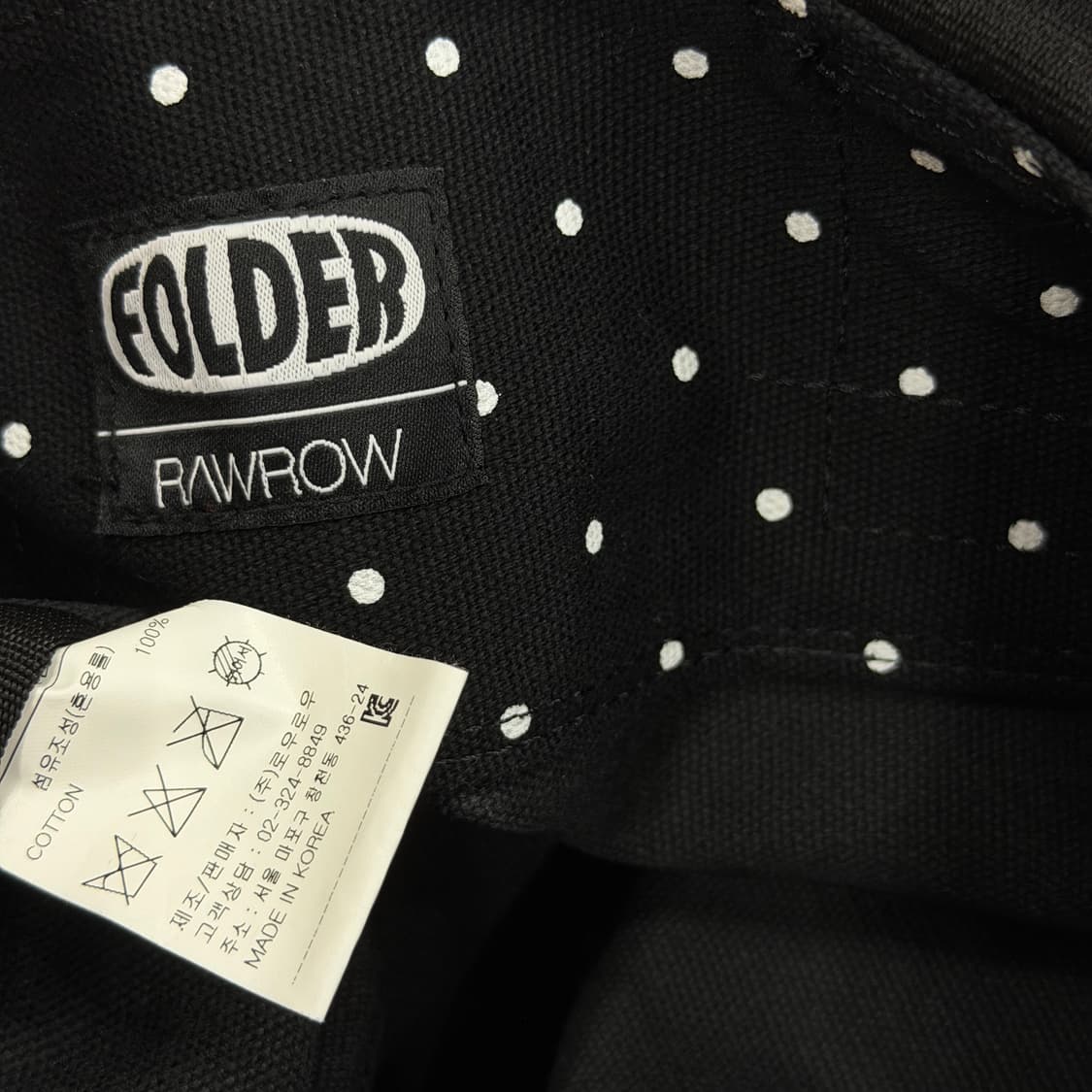 로우로우 X 폴더 도트 땡땡이 폴카 패턴 크로스백 가방 블랙 상품이미지4