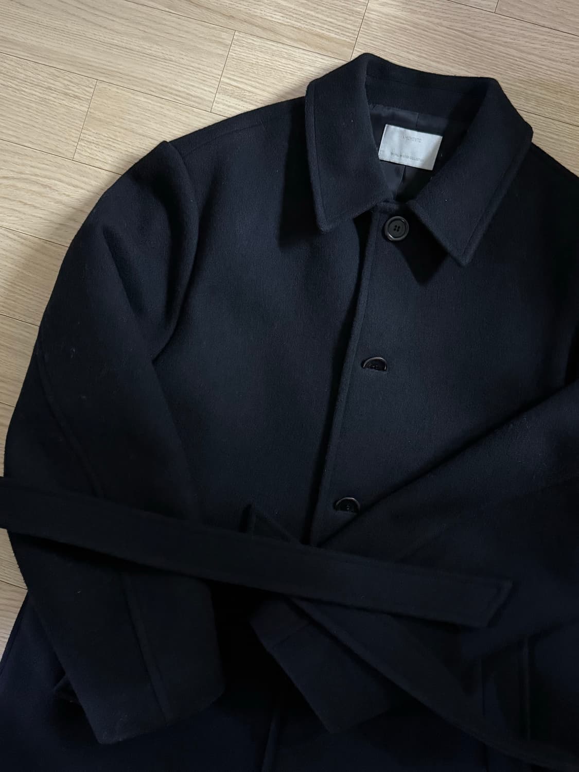 24FW 아모멘토 싱글 브레스티드 코트 블랙 L 상품이미지3