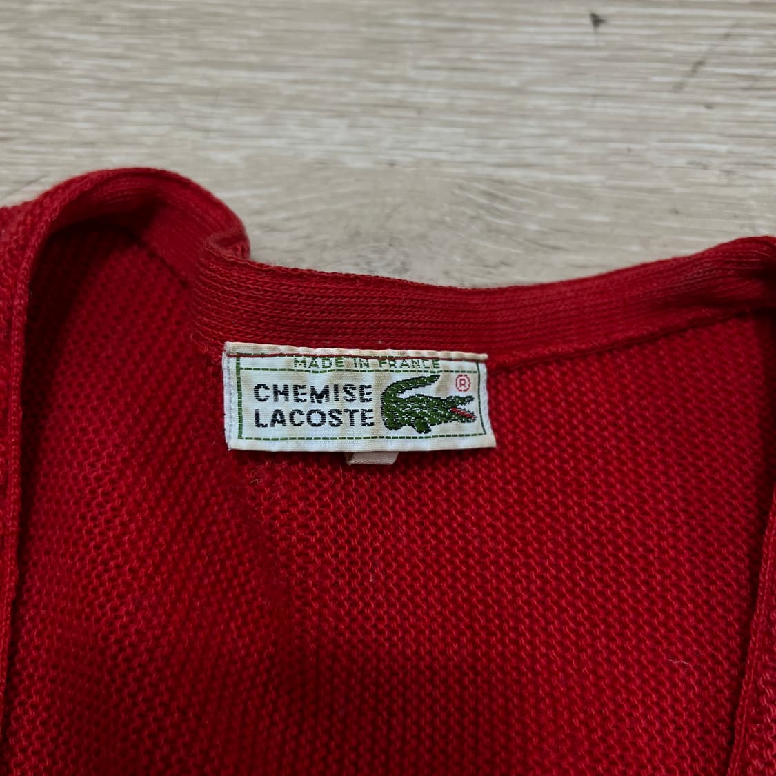 라코스테 슈미즈 빈티지 자수 로고 가디건 [레드] 16세 상품이미지5
