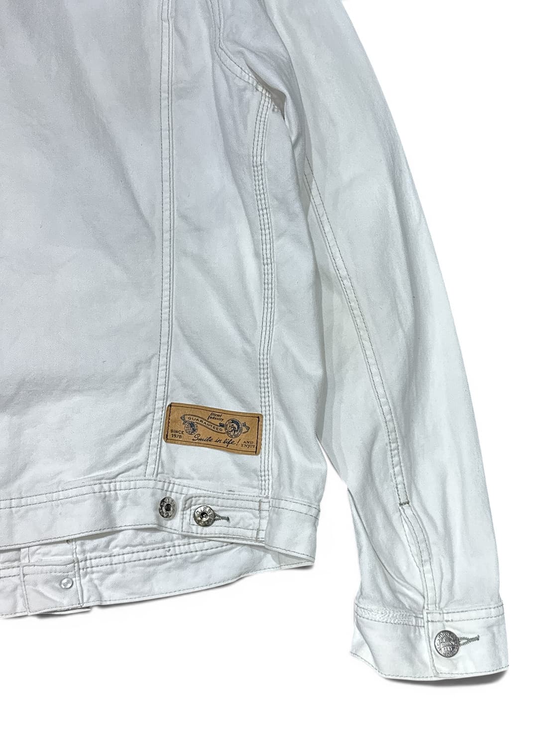 Diesel White Damaged Cotton Trucker 상품이미지6