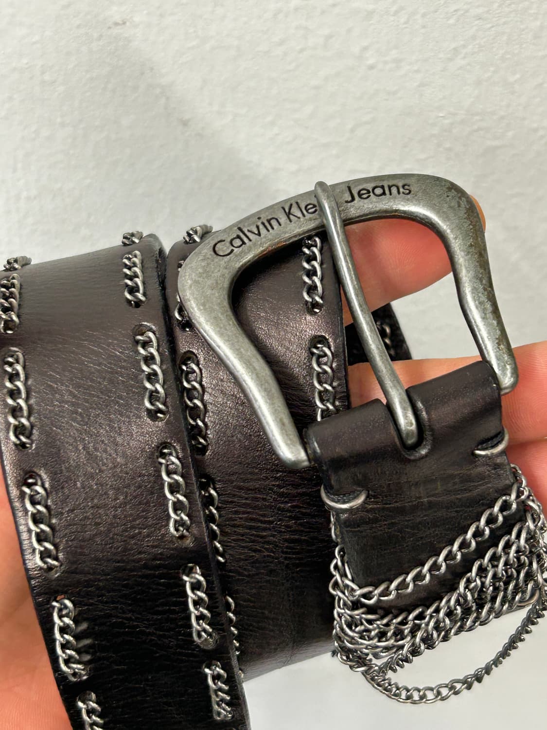 캘빈클라인 블랙 체인 장식 벨트 상품이미지2