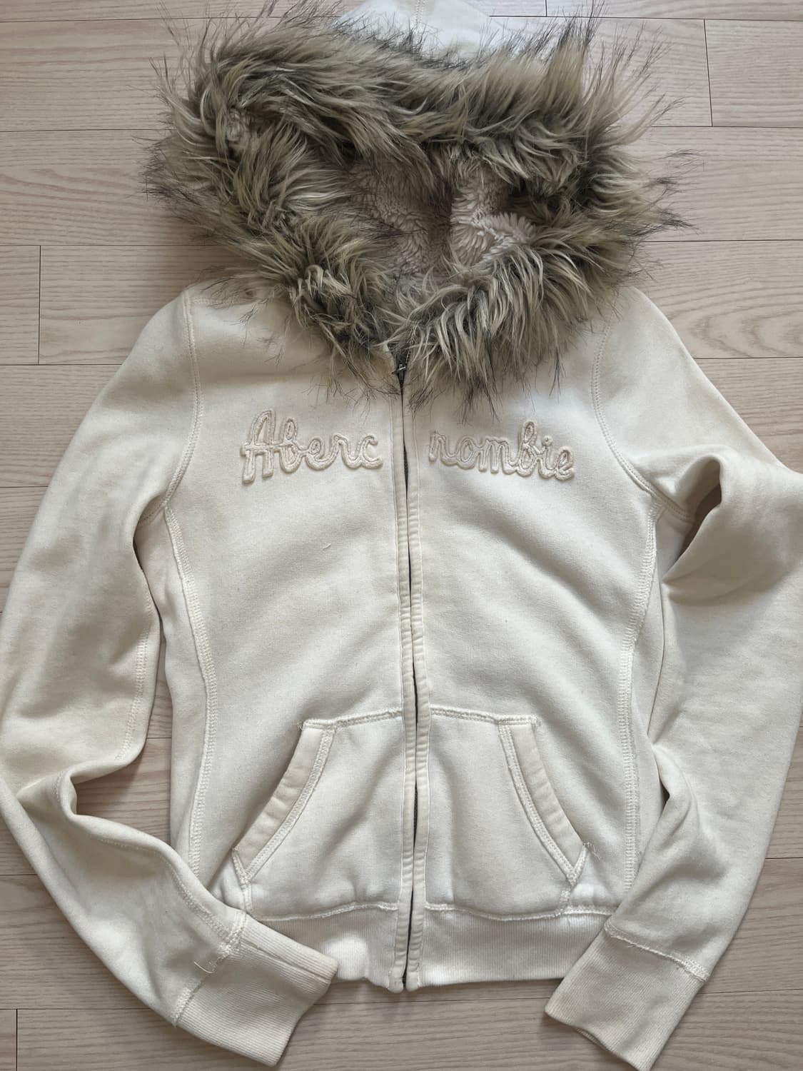 아베크롬비 울프죠 아이보리 후드집업 상품이미지2