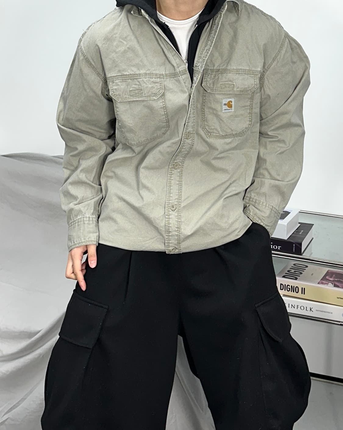 칼하트 FR 베이지 워크 셔츠 L 상품이미지2