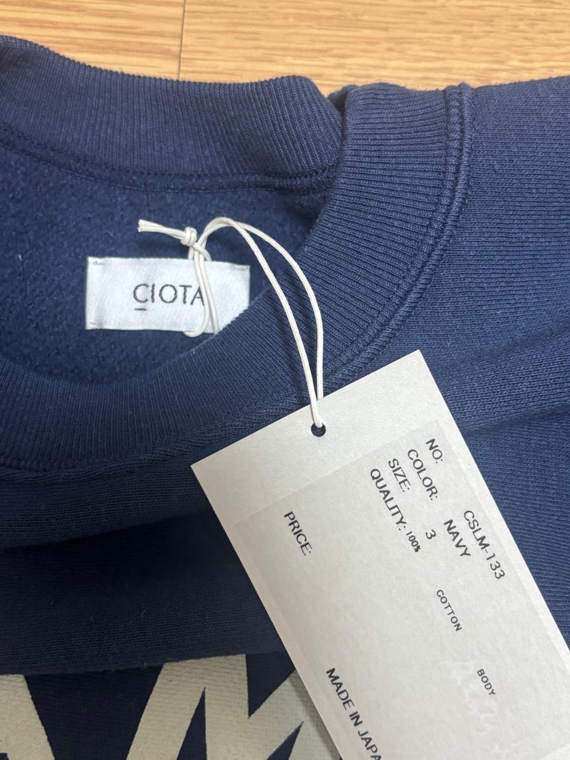 [새상품] 시오타 CIOTA 스웻셔츠 맨투맨 네이비 3 사이즈 상품이미지4
