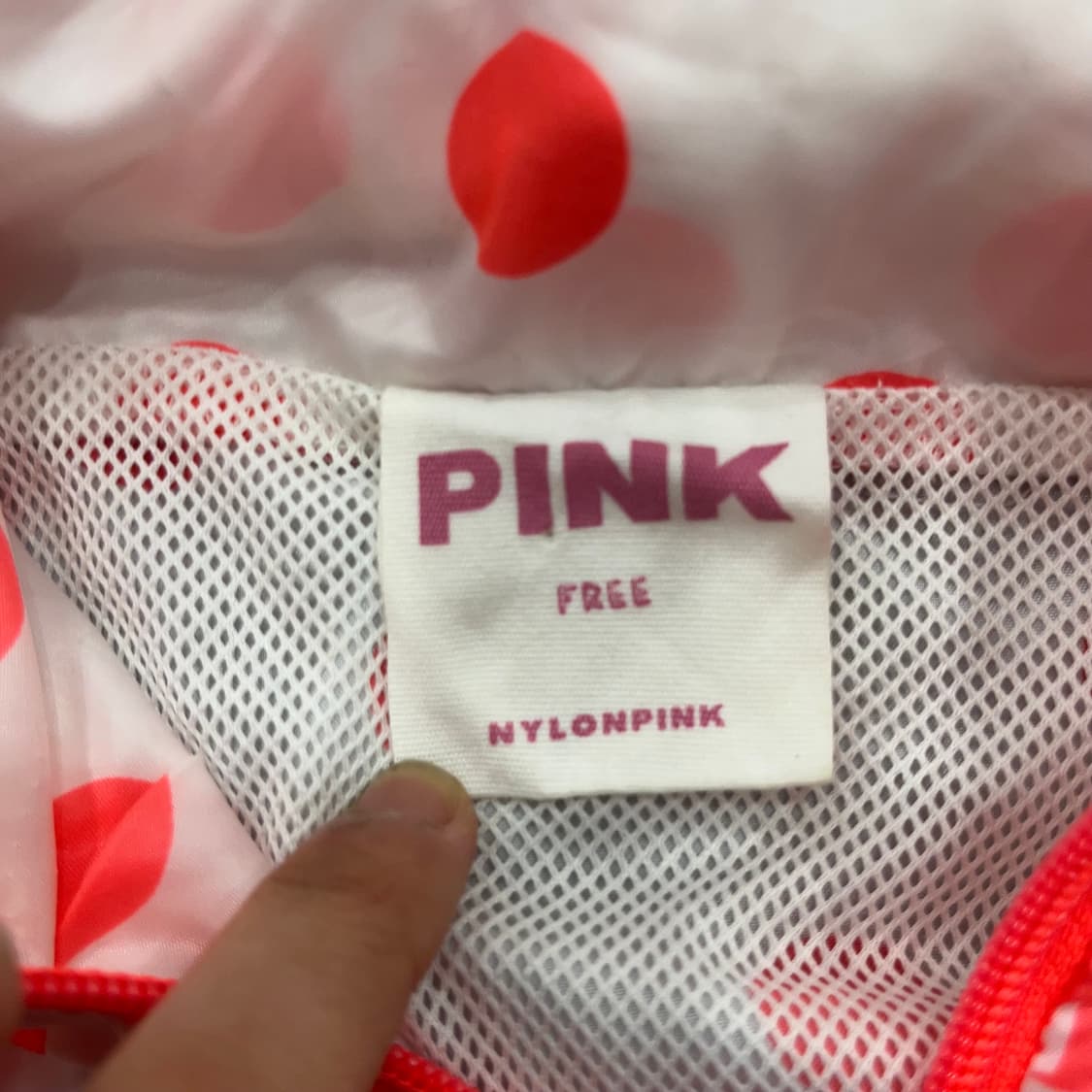 F pink 핑크 도트 바람막이 자켓 상품이미지4