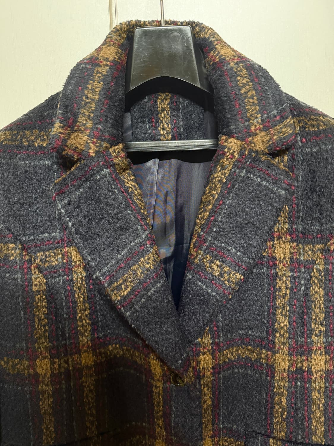 체크 울 코트 상품이미지3