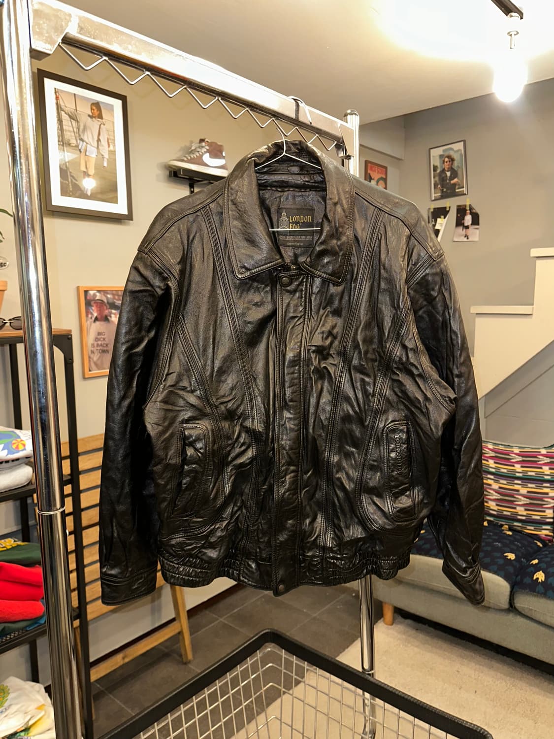 90’s London Fog genuine leather bomber  상품이미지4